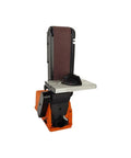 Pneumatic Belt Sander Grinder Combo Bench With Variable Speed And Cast Iron Base For Wood Metal Deburring Lightweight Angle Sanding Fine Polishing Tool, close-up view.