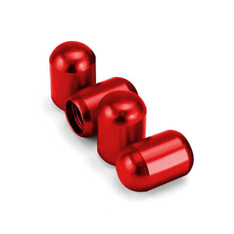 Four Pack Tire Valve Stem Caps For Cars SUVs Trucks Bikes And Motorcycles Universal Fit Red Protect Valves From Water Dust And Sand