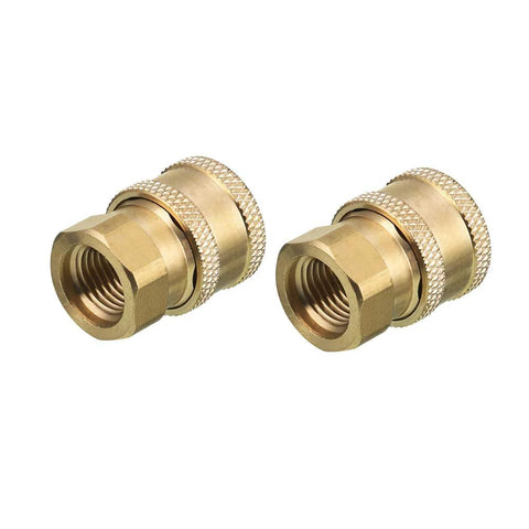 Two-pack brass pressure washer couplers with 1/4 in quick-connect to female NPT