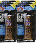 Front view of 12 Pack Ultra Copper Maximum Temperature RTV Silicone Gasket Maker 3 Oz Tube, suitable for high temp auto sealing
