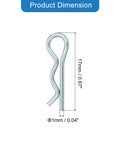 Heavy Duty 1 Mm By 17 Mm Cotter Pins Spring Fasteners Hairpin Retaining Pins R Clip Kit dimensions, 20 Pcs Galvanized Carbon Steel.