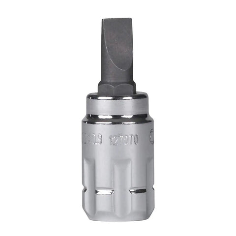 Slotted socket from 39 Piece Pass-Thru Bit Socket Set For 1/4 And 3/8 Inch Drives With Hex, Slotted, Phillips And Torx Sockets