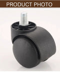 Universal Silent Caster Wheels For Office Chairs Replacement Smooth Swivel Rollers with black polyurethane wheel and locking stem.