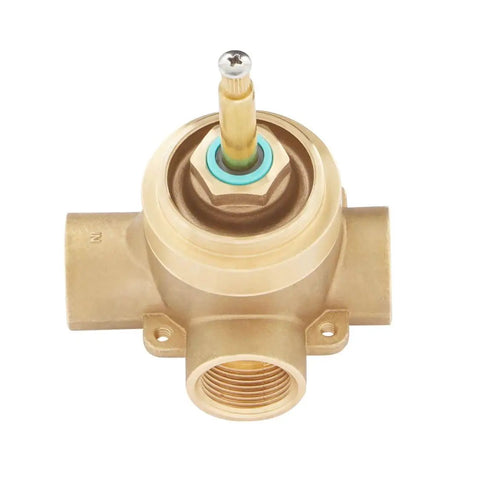Signature Hardware Gunther 1.8 GPM Pressure Balanced Shower System solid brass valve, top view, includes adjustable handle.