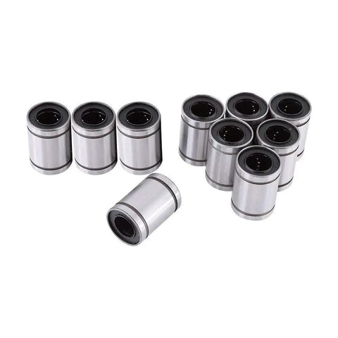 Kick Your Cnc Builds Up With These Heavy Duty Linear Motion Ball Bearings Featuring Double Sealed Steel Housings And Precise 12Mm Slides For Flawless 3D Printer Operations That Run Clean, showing a pack of ten LM12UU bearings with steel housings.
