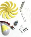 DIY Wind Turbine Kit For Teaching And Science Projects, Hands-On Tiny DC Motor Generator components and fan blades visible