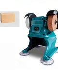 Compact Vertical Bench Grinder Mini Electric Sharpener Rechargeable Cordless Machine For Knife Tool Rust Removal Polishing And Diy Craft Projects Home Workshop Use Portable Desktop Grinding Unit with black and gray design