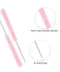 Hella Sharp Icing Scribe Tool Kit With 12 Stainless Steel Fondant Needles for detailed decorating, featuring non-slip handles.