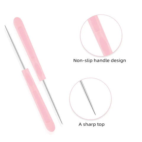Hella Sharp Icing Scribe Tool Kit With 12 Stainless Steel Fondant Needles for detailed decorating, featuring non-slip handles.