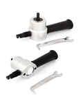 Dual Head Nibbler Cutter Drill Attachment Set for Metal Sheets 2 Pack Cuts 7.4mm Slots and Drills 27mm Holes tools with handles and wrenches