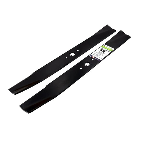 Two Blade Set For 42 Inch Mower Decks Replaces OEM 742-04308 742-04312 942-04308 942-04312 Fits MTD Cub Cadet Troy-Bilt Craftsman