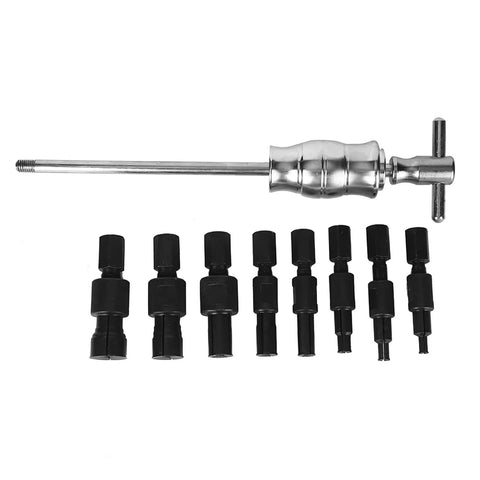 Absolute Beast 9 Piece Internal Bearing Puller Extractor Kit With Slide Hammer And Eight Collets Size 8 To 32 Mm Real Deal For Crushing Out Nasty Blind Holes In Garage Auto Shop Or Home Maintenance Jobs With Carry Case, steel tool set