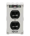 Front view of ISOBLOK2-0 Heavy Duty Outlet Extender With 2 Outlets Direct Plug In Wall Power Strip Surge Protector for industrial use.
