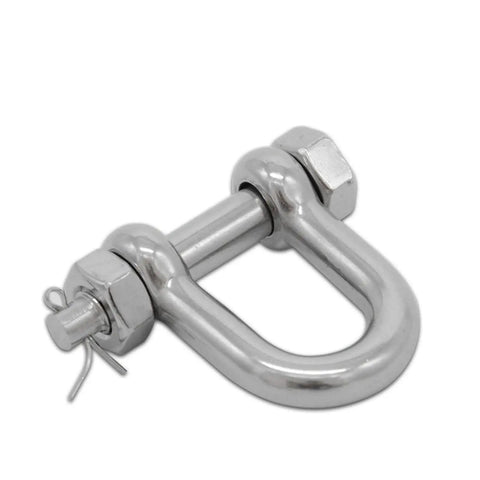 Hardcore M10 304 Stainless Steel Clevis Shackle 5 Pack With Screw Pin Safety Hardware For Towing Off Road Recovery And Heavy Duty Weekend Warrior Builds Built To Last, close-up view.