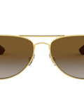 Unisex Aviator Sunglasses With Gold Frames And Polarized Light Grey Gradient Brown Lenses 58 mm RX Ready Case Included