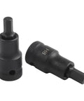 Two H8 hex bit holders from Beefy One Half Inch Square Drive Converter Kit For Impact Wrenches Chrome Vanadium Socket Adapters H4 Through H19.