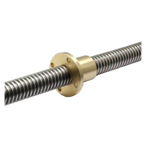 Beefy Ball Screw With Nut 1Pc T14 Trapezoidal Rod Lead Screw Thread 14mm And 6mm Lead Brass Nut for CNC Machines