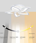Dimmable Modern Petal LED Ceiling Light Chandelier With Five Head Design And Embedded LEDs Adjustable Brightness From 1 Percent To 100 Percent Totally Fresh Look For Living Rooms Bedrooms Kids Rooms Dining Areas Studies Hotels And Offices