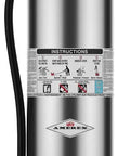 Heavy Duty Stored Pressure Water Fire Extinguisher Two Point Five Gallon For Class A Fires With 55 Second Discharge 45 To 55 Foot Range Includes Wall Hanger UL Listed 2A Rating Ideal For Home Office Or Shop, front view