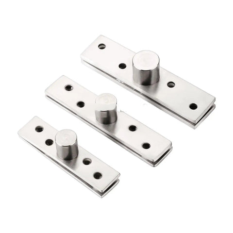 Rock Solid Heavy Duty Pivot Hinge 40 Pack Stainless Steel 360 Degree Rotary Hidden Door Hardware with multiple sizes shown.