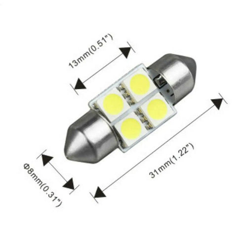 Fresh LED Interior Lighting Kit 11 Xenon White Bulbs T10 36mm Dome And License Plate Wedge Base Easy Drop In Spotlights Upgrade View DIY Project Save Cash No Tools Needed, 36mm LED bulb with T10 wedge base
