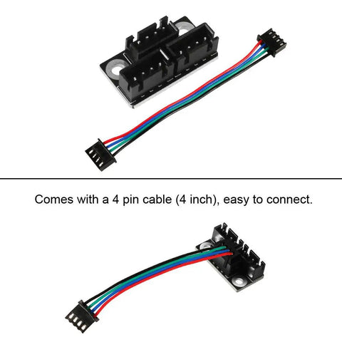 Kickstart Your Printer Rig With These Dope Stepper Motor Parallel Boards Built For Hassle Free Dual Z Axis Tuning Comes With Two Quick Connect Units Plus Snappy Short Lead Cables Fits Great On Standard Creality And Prusa Machines - 4-pin connector with multicolor leads.