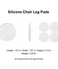Clear Silicone Chair Leg Protectors With Self Adhesive Pads For Easy Tool Free Install On Hardwood And Tile Floors, shown in set of 4