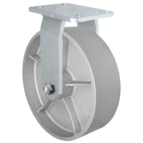 12 X 3 Kingpinless Rigid Caster Featuring Gray Iron Steel Wheel And 2500 Pound Load Rating with a sturdy mounting plate.