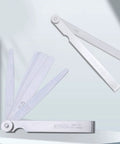 Metric And Standard Feeler Gauge Set Dead Nuts Accurate Stainless Steel Gap Tool for checking valve and piston ring clearance.