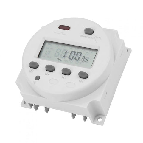 Oumefar 16A Digital Timer Switch With Lcd Display Cycle Countdown Control showing buttons and LCD for automation in irrigation and ventilation.
