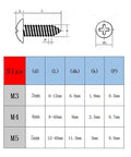 Heavy Duty M5 X 12mm Self Tapping Wood Screws In A 20 Piece Pack Featuring Black Carbon Steel Build with specifications chart.