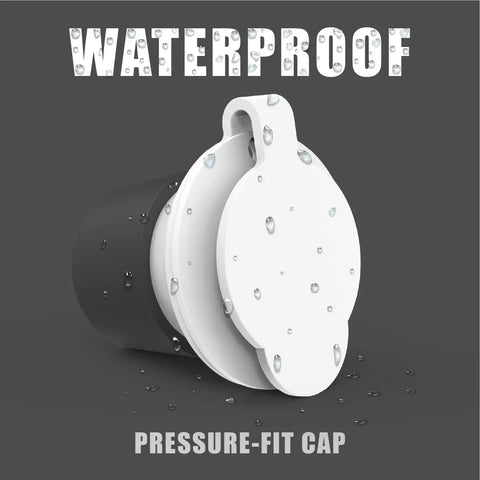 15 Amp AC Power Inlet Port With 20 Inch Outdoor Extension Cord Waterproof Shore Power Receptacle pressure-fit cap detail