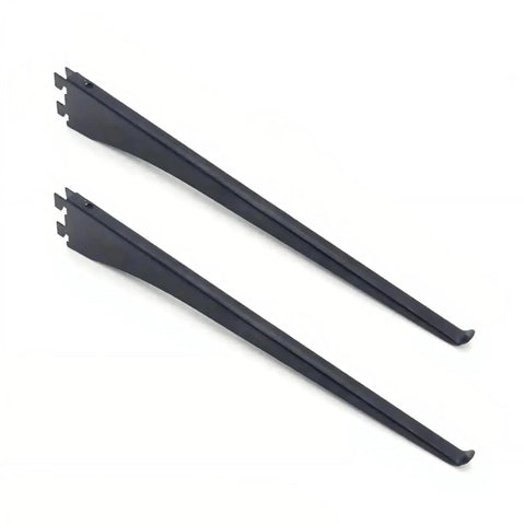 Sturdy Carbon Steel Shelf Brackets For Slotted Shelves Beefy Heavy Duty Wall Mount Hardware Easy Install Metal Brackets