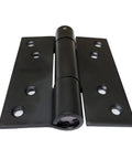 Close-up of Beefy Three Millimeter Thick Self Closing Heavy Duty Stainless Steel Door Hinges Pack Of 3 Black 4 Inch Commercial Grade Spring Hinge