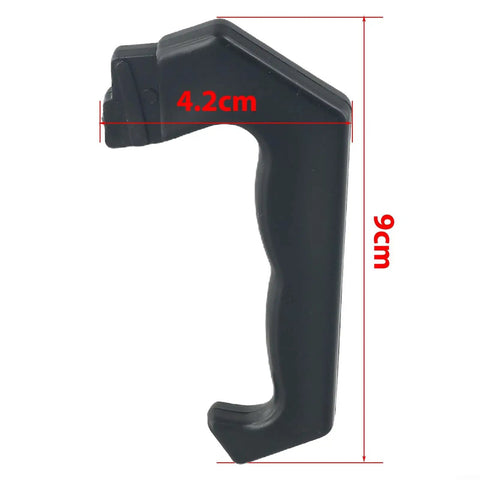 Side view of Durable Moka Pot Handle Replacement for 1, 3, 6 and 9 12 cup stovetop espresso makers, black plastic, 9cm length