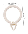Single white ring from 48 Pack Plastic Curtain Rings With Clips Smooth Glide Hanging Rings For Drapes Curtains Screens And Shower Curtains