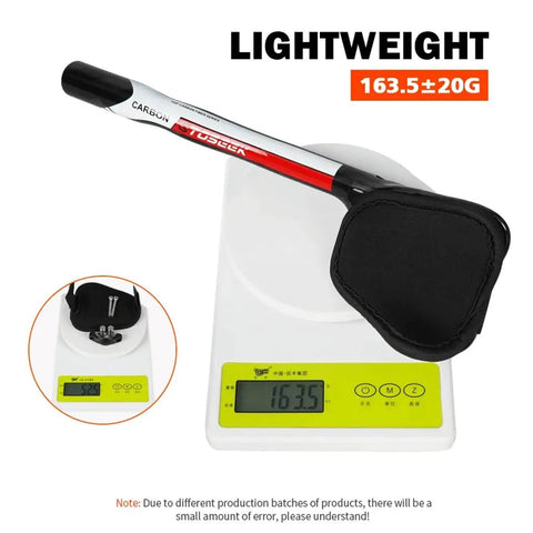 Ultra Lightweight 12K Glossy Carbon TT Rest Bar For Road And MTB Bikes on scale showing weight of 163.5g