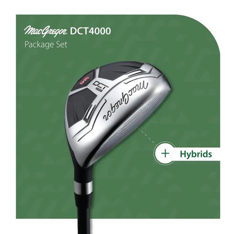 Hybrid club from DCT4000 16 Piece Golf Club Set With Bag For Right Hand Players, featuring stainless steel design.