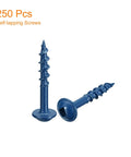 No 8 x 1 Inch Pocket Hole Screws, 250 Pack, Square Drive Self-Tapping Wood Screws With Blue Coating showcasing two screws.