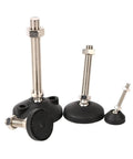 Heavy Duty Adjustable Leveling Feet With Swivel Base For Furniture And Shop Equipment Articulating Stabilizer Leg Carbon Steel Build M8 M10 M12.