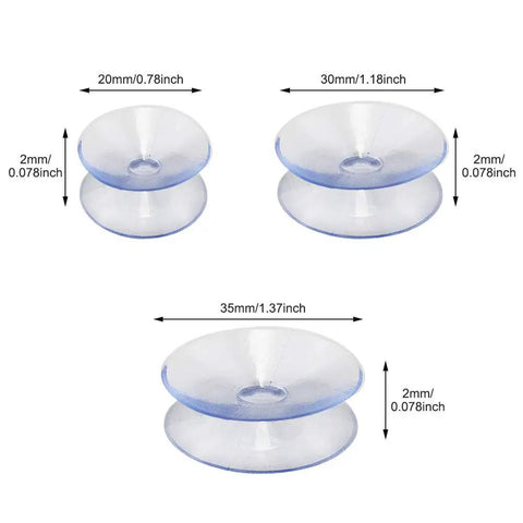 Straight Up Solid 10 Pack Clear Suction Cups For Glass Table Bumpers And Window Hangers That Truly Grip Tight Without Residue, sizes 20mm, 30mm, 35mm.