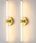 Two Pack Brass Gold Vanity Light Bar Set For Bathroom LED Wall Sconces Over Mirror Dimmable 23.75 Inch Modern Sconce Lighting