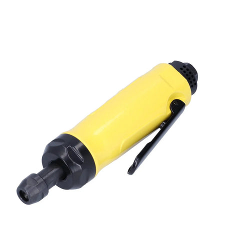 Compact Mini Angle Pneumatic Grinder Portable Air Die Grinder with yellow housing for tight space work and precision DIY tasks.