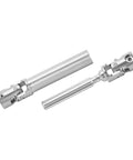 Stainless Steel Drive Shaft With D Shaped Hole For 1/18 FMS FCX18 RC Car Heavy Duty And Durable Transmission Axle Connection For Long Lasting Performance And Precise Fit, silver front rear shafts