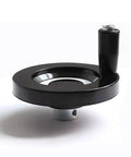 Heavy Duty Black Round Hand Wheel With Detachable Rotary Handle For Milling Machine Adjustable Ø63 To 200Mm Bakelite Grip And Smooth Operation, black hand wheel with rotary handle