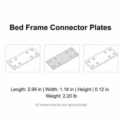 Diagram of 3 Inch L Shaped Metal Bed Connector Plates With Screws Corner Brackets For Frame Support Heavy Duty Steel 4 Pack