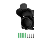 Tough As Nails Ev Charger Holder For SAE J1772 Plugs Wall Mount Hanger in black, includes screws and anchors for secure installation.