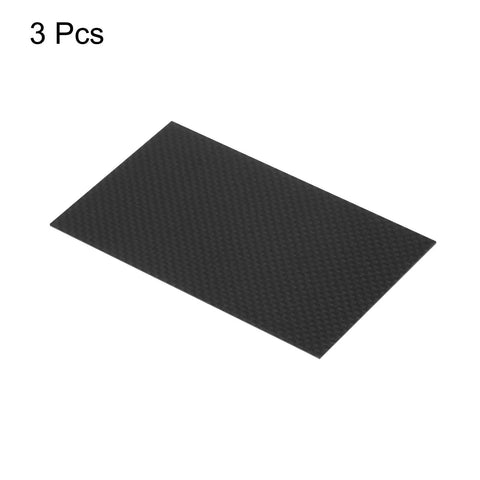 Three Piece 3K Carbon Fiber Sheet Set 125 By 75 By 1 Millimeter Glossy Pultruded Flat Panel Plain Weave For Drones RC Planes