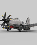 Military Attack Aircraft Building Blocks Set 1/35 Scale Realistic WWII Fighter Jet Model Kit rear view with propeller and loadouts