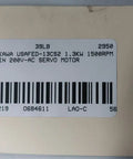 Beefy High Torque Servo Motor 1.3KW 1500RPM 200V AC For Industrial Motion Control And CNC Use Replacement For USAFED-13CS2 Built Tough With Smooth Precision And A Seven Eighths Inch Shaft, label view